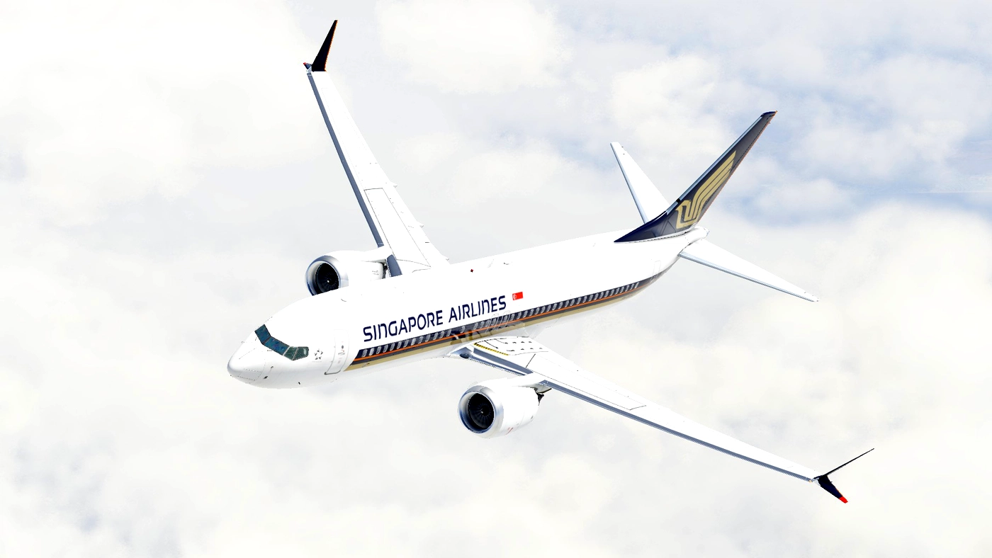 Скриншот ⚡SINGAPORE AIRLINES / 9V-MBO/ MAX DESIGN 737 / X-Plane 11 / 12