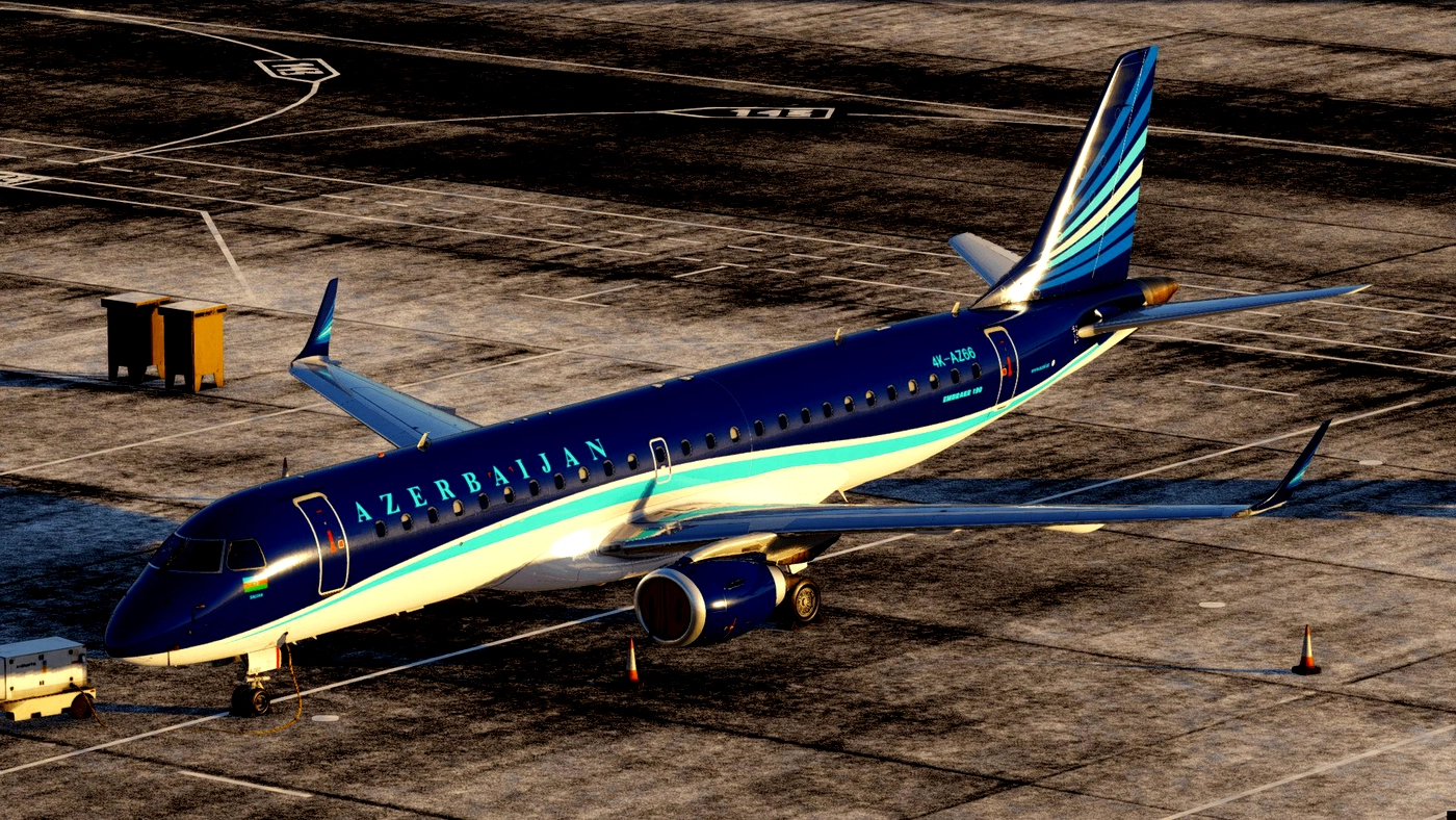 Скриншот ⚡AZERBAIJAN AIRLINES / AZAL / E-JETS / 4K-AZ66 / X-Plane 11 / 12
