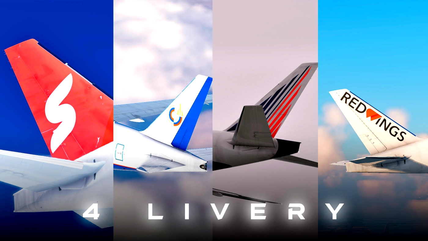 Скриншот ⚡4 LIVERIES PACK / FLIGHT FACTOR 777V2 / SOUTHWIND / TRANSAERO / ORENAIR / REDWINGS / X-Plane 11 / 12