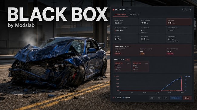 Скриншот Black Box v1.2 (0.38.x) / BeamNG DRIVE